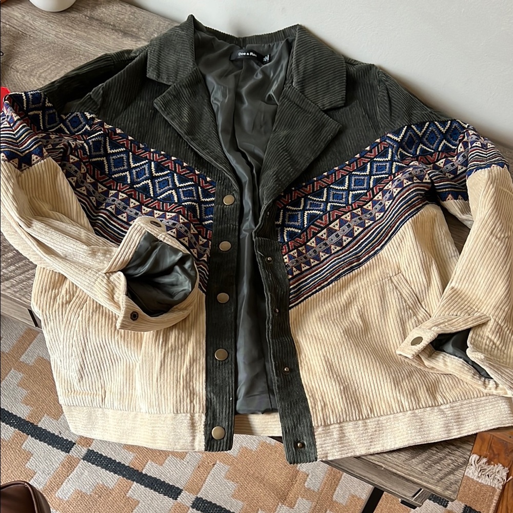 Stylish Multicolor Corduroy Jacket